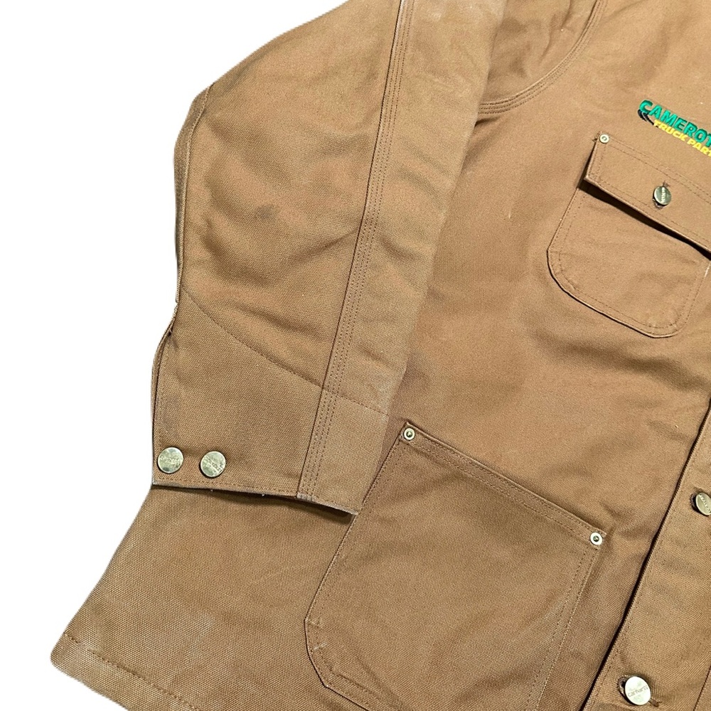 Carhartt Blanket Lined Chore Jacket Brown Michigan Corduroy Collar C001 Sz XL - Picture 5 of 13